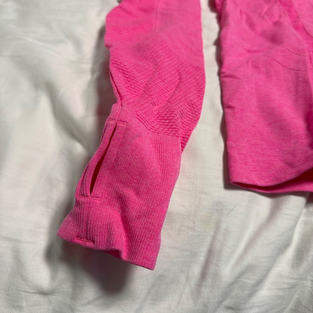 Tek Gear Essential Gear‎ Womens Medium Neon Pink Seamless Long Sleeve Thumbholes - Picture 4 of 4